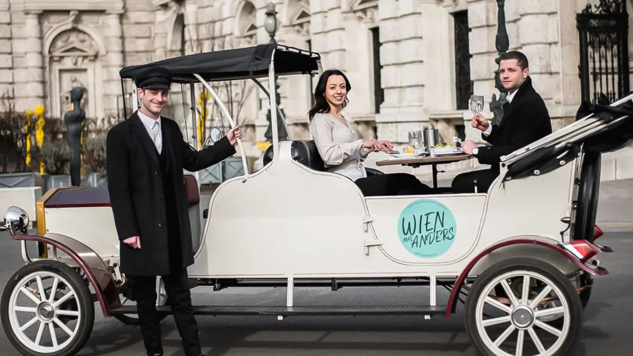 Sightseeing tour in a vintage electric car