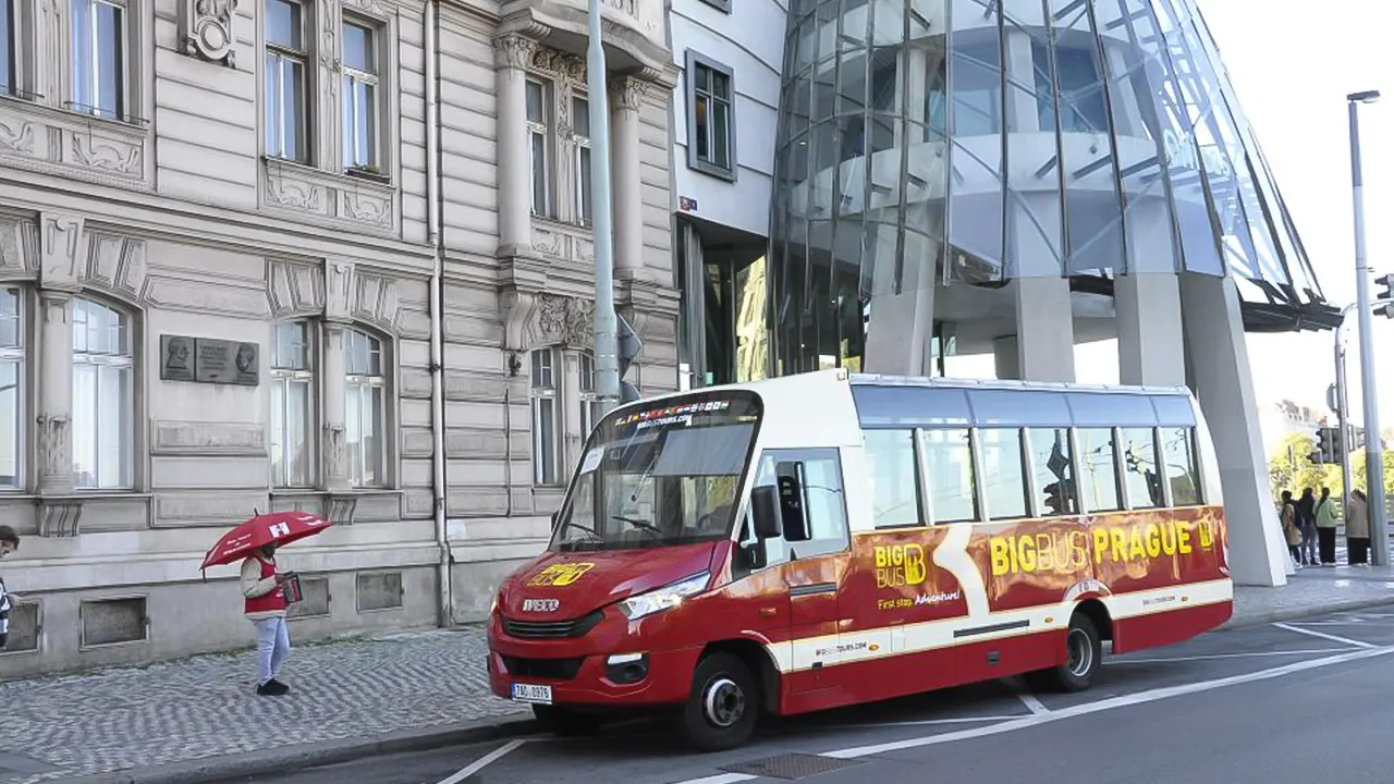 Hop-on-hop-off bus tour and Vltava river cruise