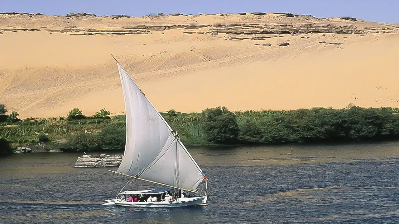 Riding a felucca on the Nile with an Egyptian meal