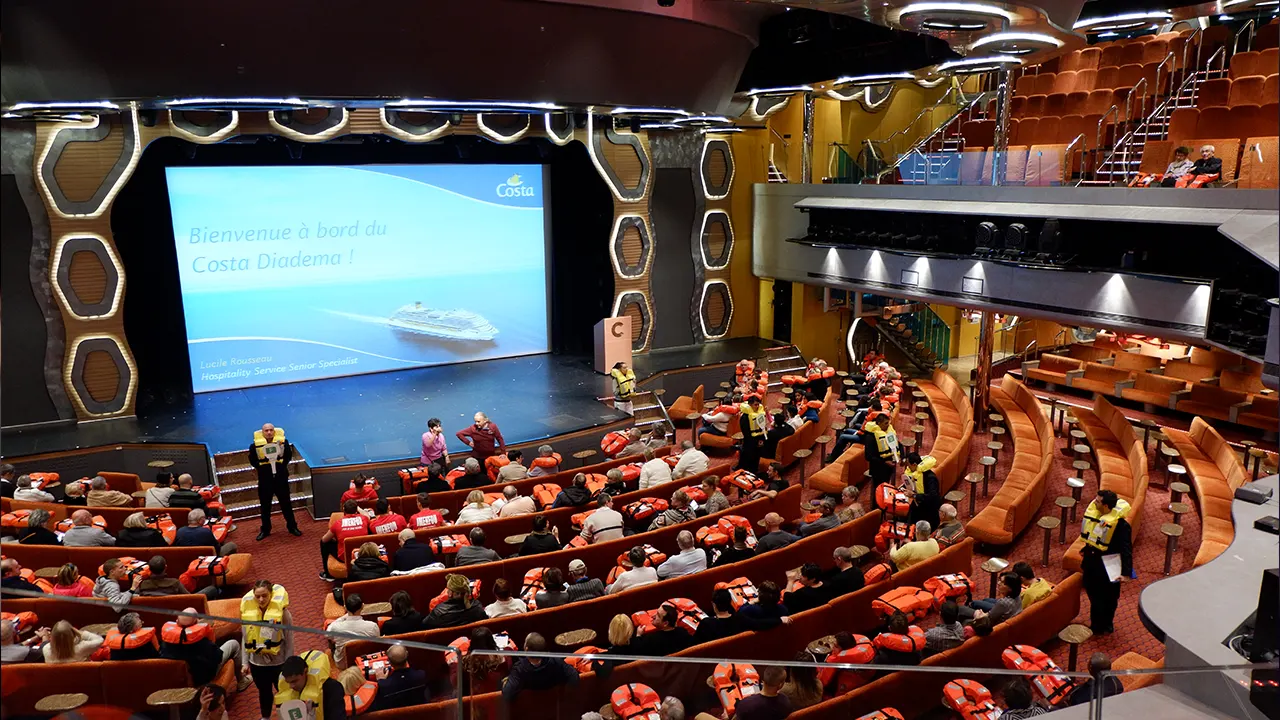 Diadema is a luxurious cruise ship, built in 2010. It boasts elegant design, lavish amenities, and a variety of entertainment options, along with gourmet dining experiences.